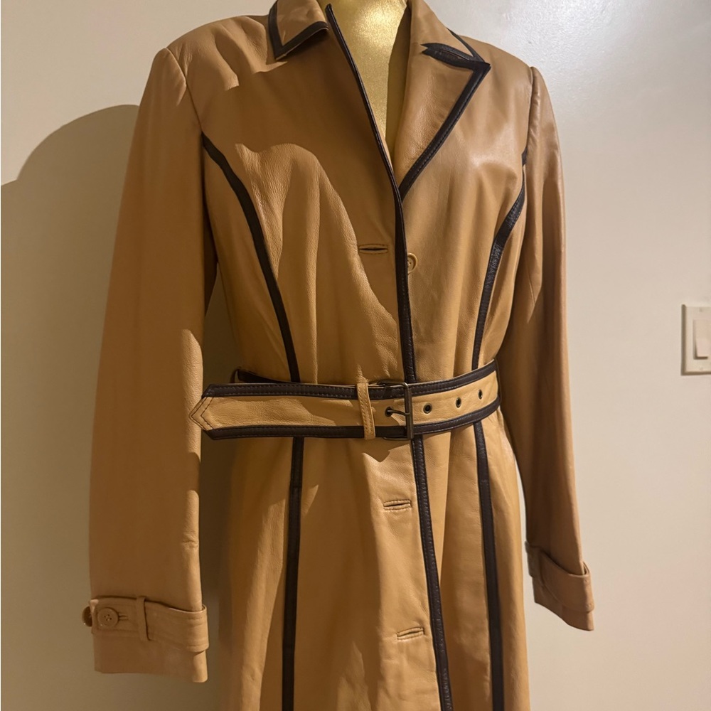 Tan Belted Women's Coat